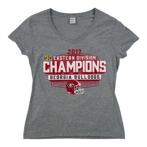 Hanes Georgia Bulldogs T-Shirt Small Gray 2017 SEC ChampionsvUGA Football NCAA